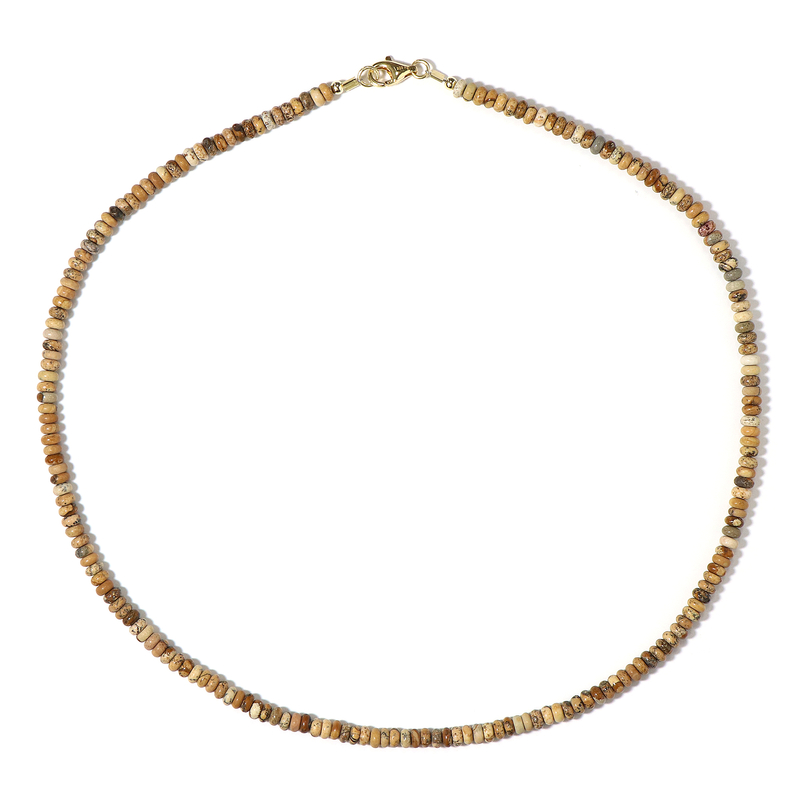 Landschafts-Jaspis-Silberhalskette