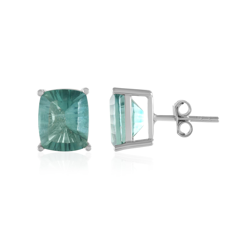 Grüner Fluorit-Silberohrringe Grüner Fluorit-Silberohrringe