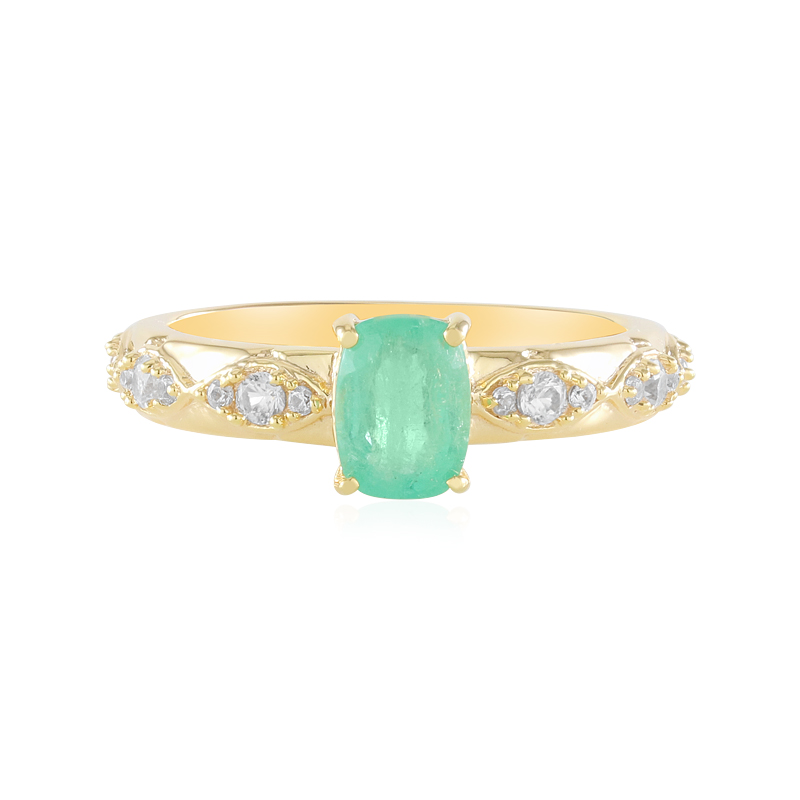 Russischer Smaragd-Silberring (Adela Silber)