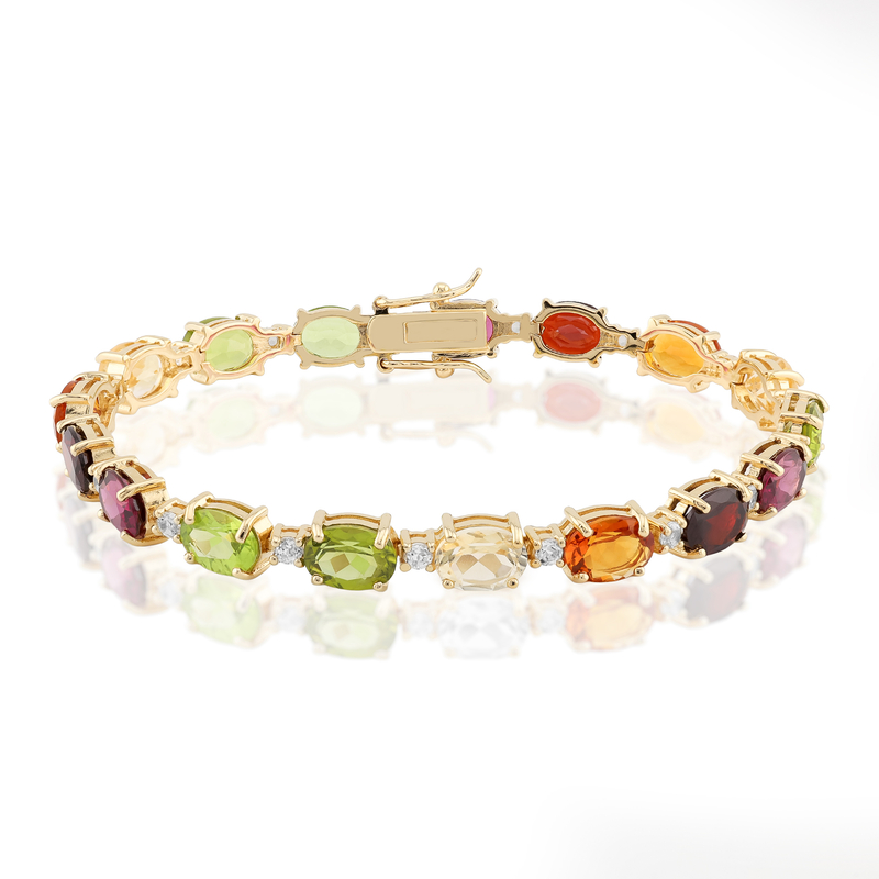 Edelstein-Silberarmband