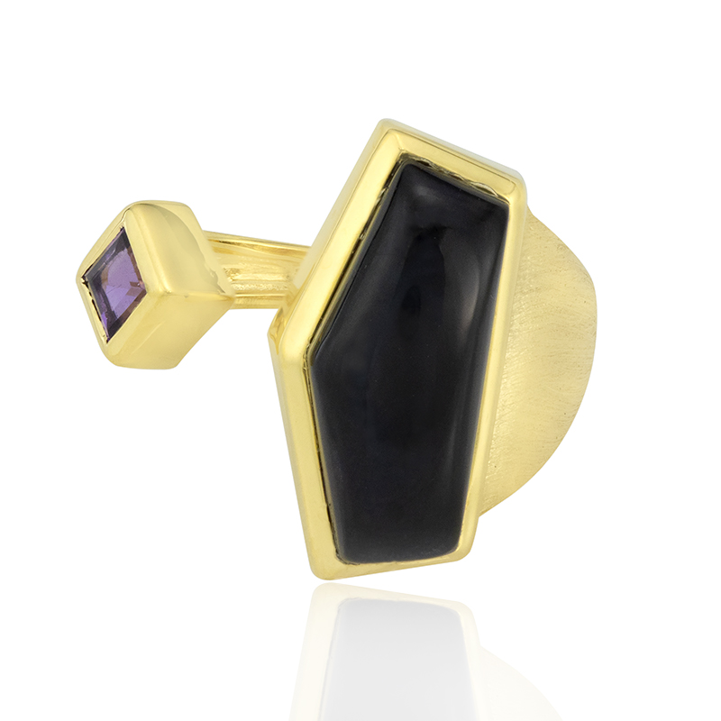 Schwarzer Onyx-Silberring Schwarzer Onyx-Silberring