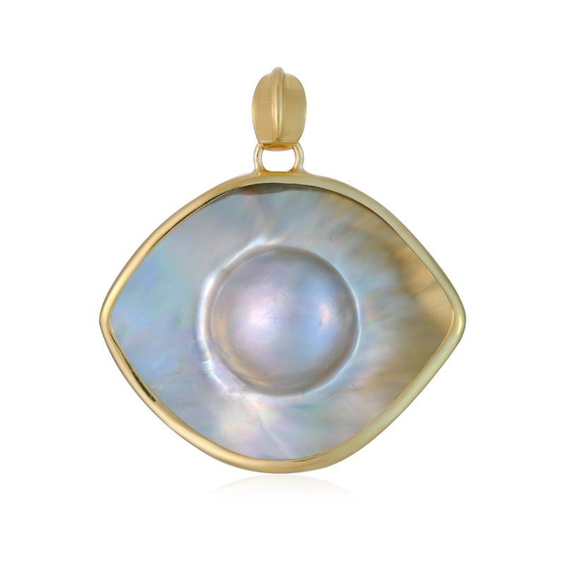 Mabe-Perlen-Silberanhänger (Bali Barong) Mabe-Perlen-Silberanhänger (Bali Barong)