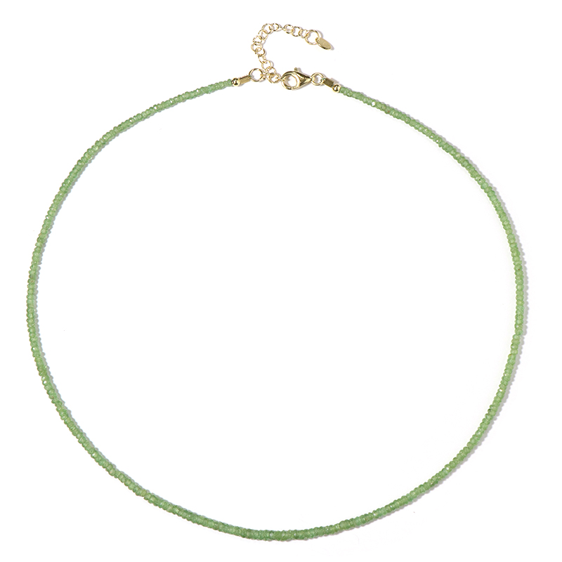 Demantoid-Silberhalskette Demantoid-Silberhalskette