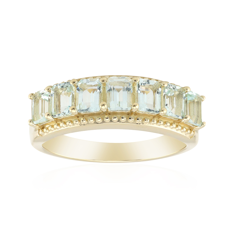 Nigerianischer Mintgrüner Beryll-Goldring Nigerianischer Mintgrüner Beryll-Goldring