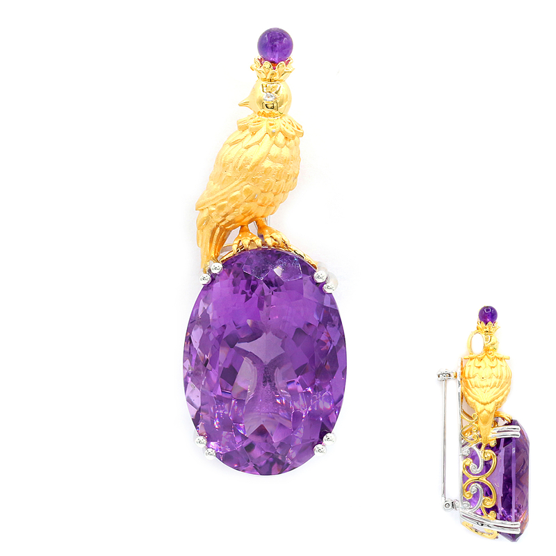 Amethyst-Silberanhänger/-brosche (Gems en Vogue) Amethyst-Silberanhänger/-brosche (Gems en Vogue)