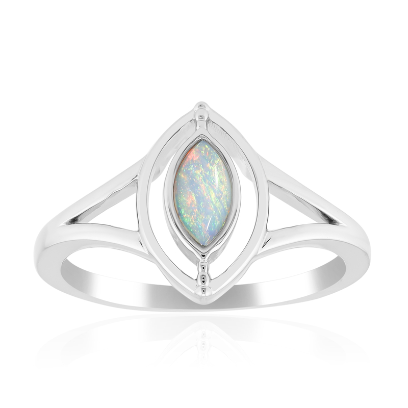 Australischer Opal-Silberring