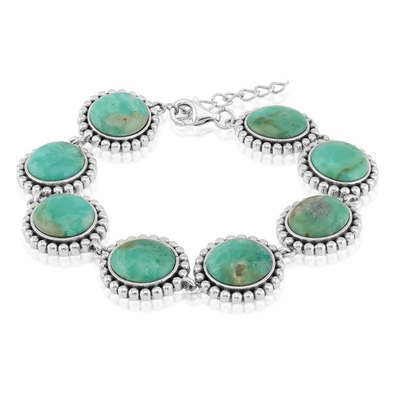 Blauer Kingman Mohave-Türkis-Silberarmband (Jones Lee)