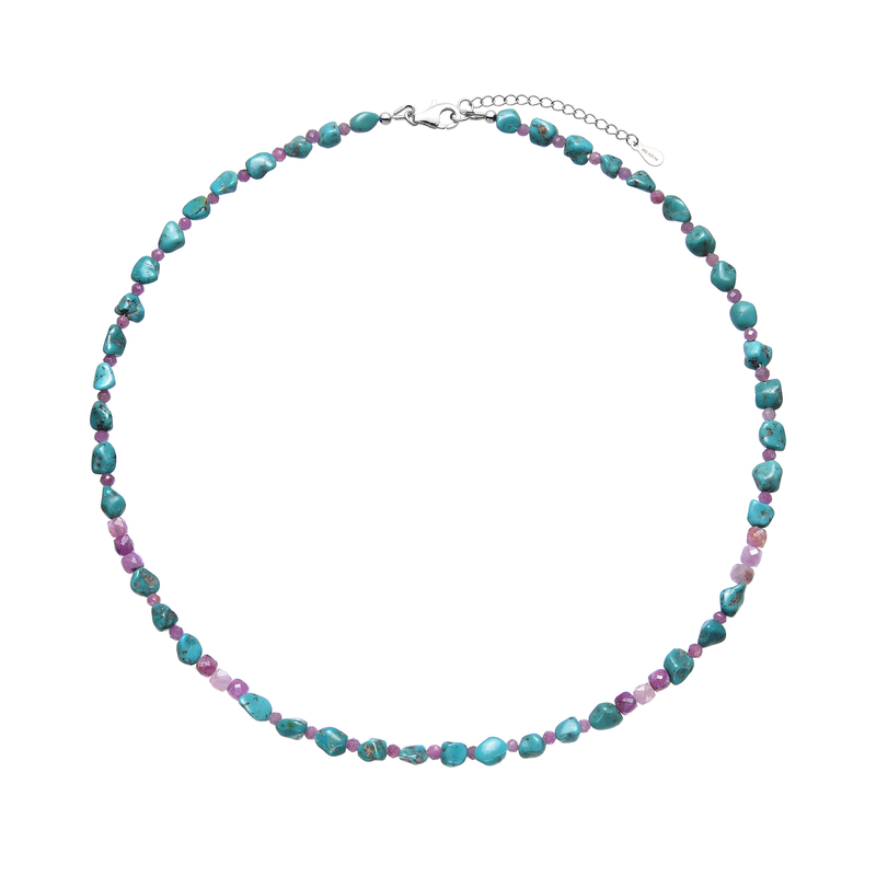 Edelstein-Silberhalskette Edelstein-Silberhalskette