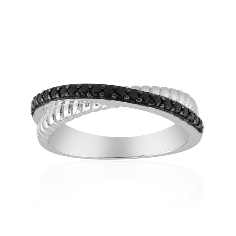 Schwarzer Spinell-Silberring