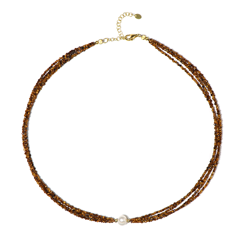 Edelstein-Silberhalskette Edelstein-Silberhalskette