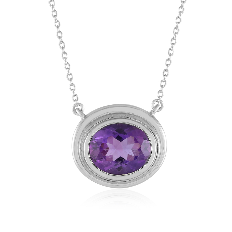 Sibirischer Amethyst-Silbercollier Sibirischer Amethyst-Silbercollier