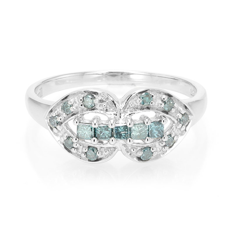 Fancy-Diamant-Silberring Fancy-Diamant-Silberring