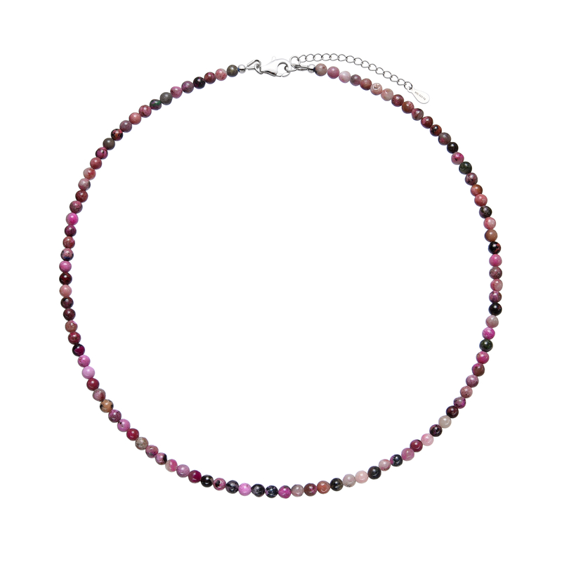 Cobalt-Kalzit-Silberhalskette