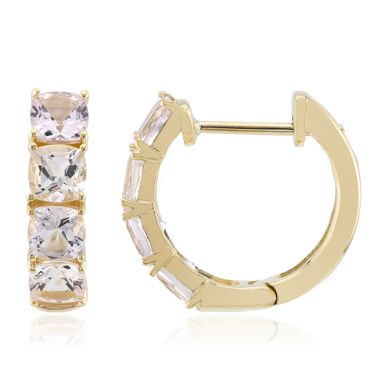 Pinkfarbener Topas-Goldohrringe (de Melo Gold)