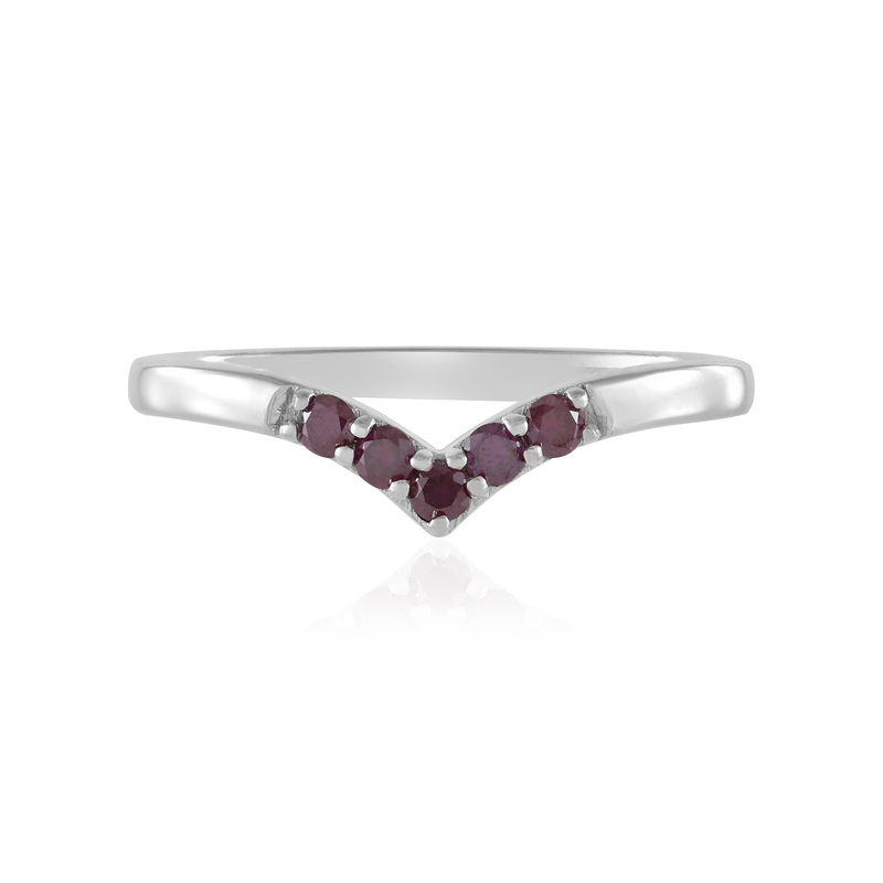 I2 Purpur-Brillant-Silberring