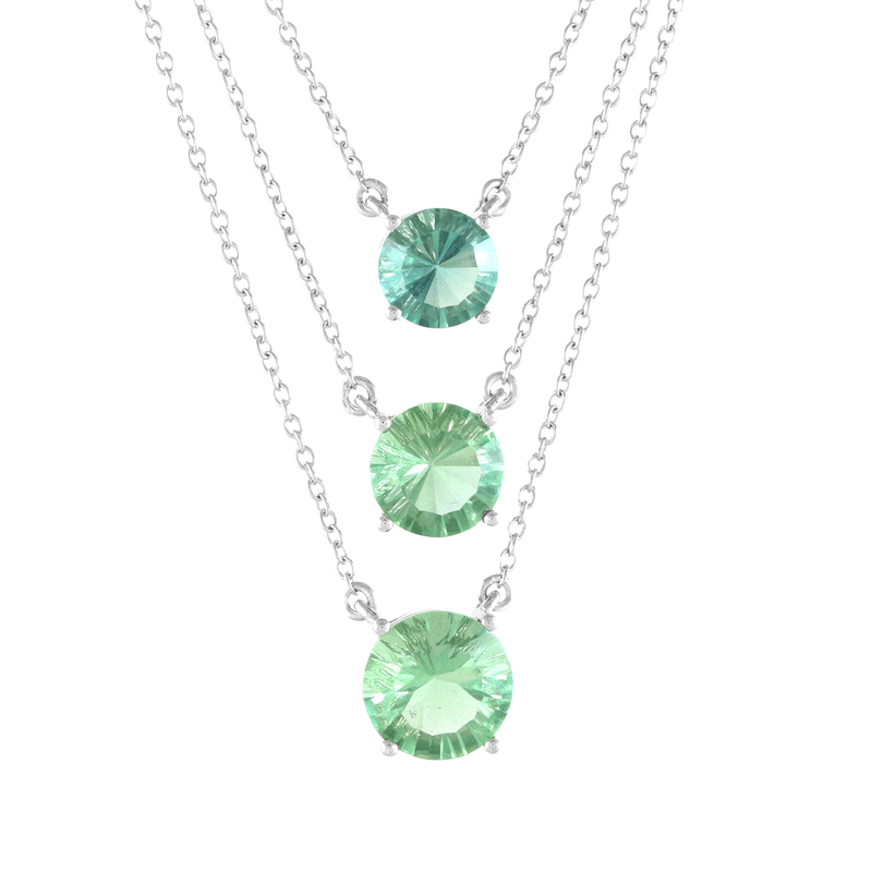 Grüner Fluorit-Silbercollier Grüner Fluorit-Silbercollier