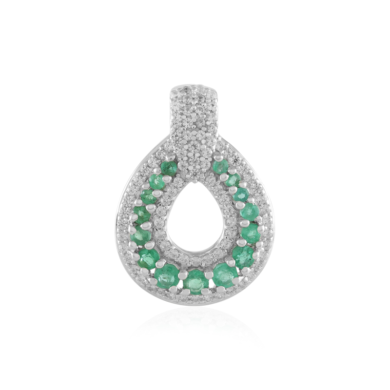 Sambia-Smaragd-Silberanhänger Sambia-Smaragd-Silberanhänger