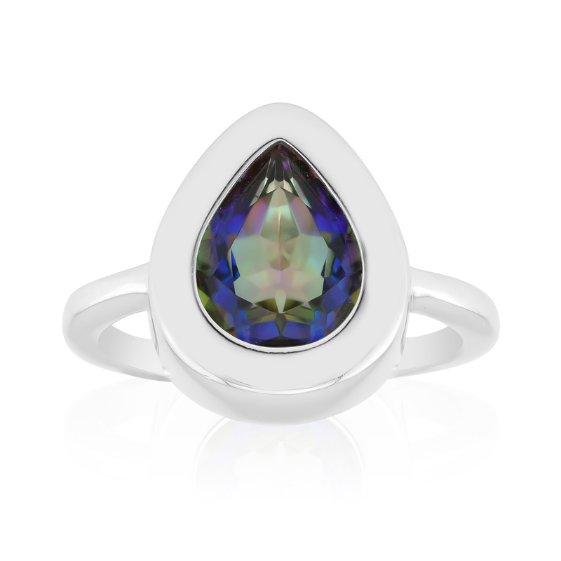 Blauer Mystik-Quarz-Silberring (MONOSONO COLLECTION) Blauer Mystik-Quarz-Silberring (MONOSONO COLLECTION)