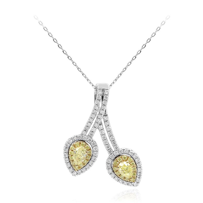 Gelber SI2 Brillant-Goldhalskette (CIRARI)