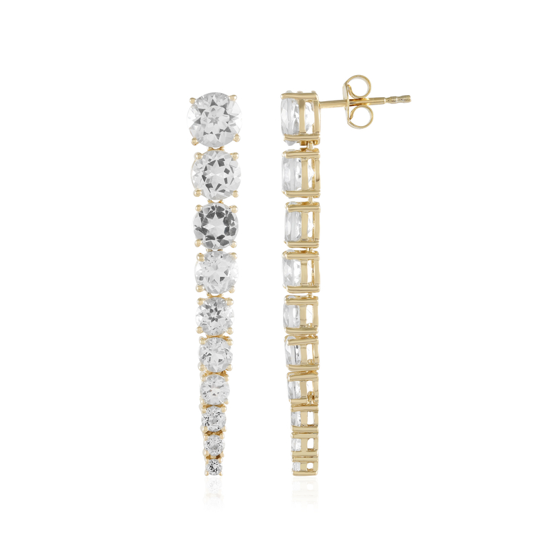 Weißer Topas-Silberohrringe (de Melo)