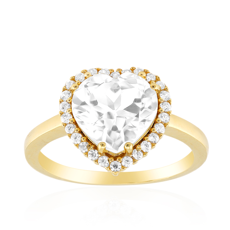 Weißer Topas-Silberring