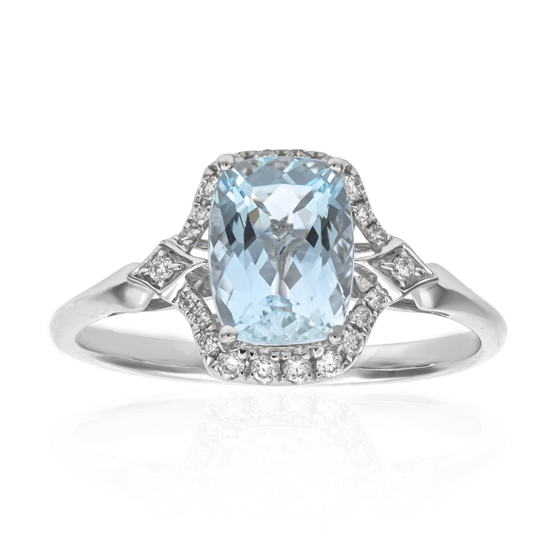 AAA-Brasilianischer Aquamarin-Goldring (CIRARI) AAA-Brasilianischer Aquamarin-Goldring (CIRARI)