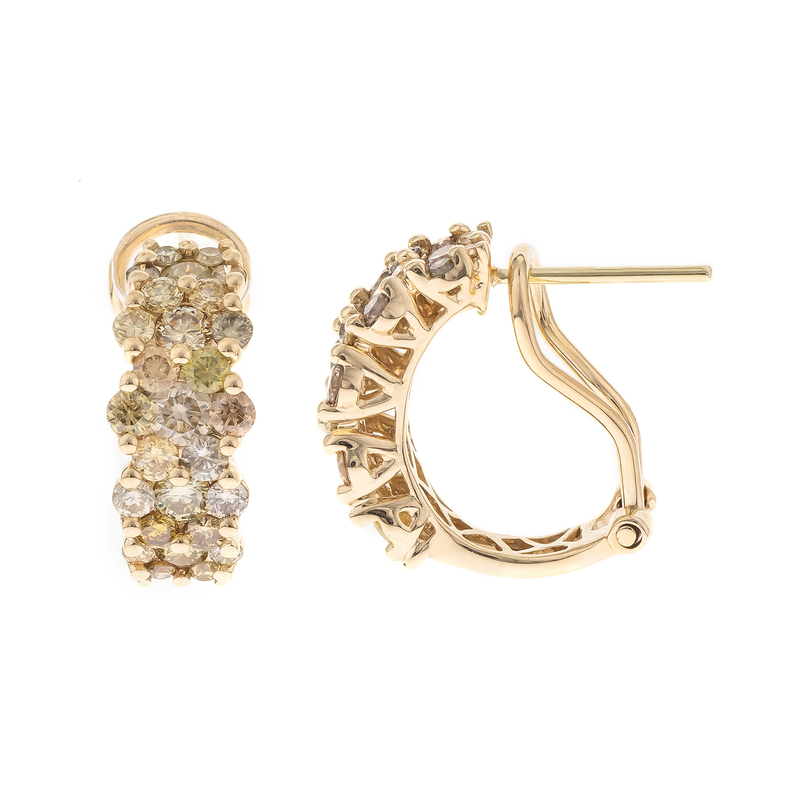SI2 Fancy-Brillant-Goldohrringe (CIRARI)