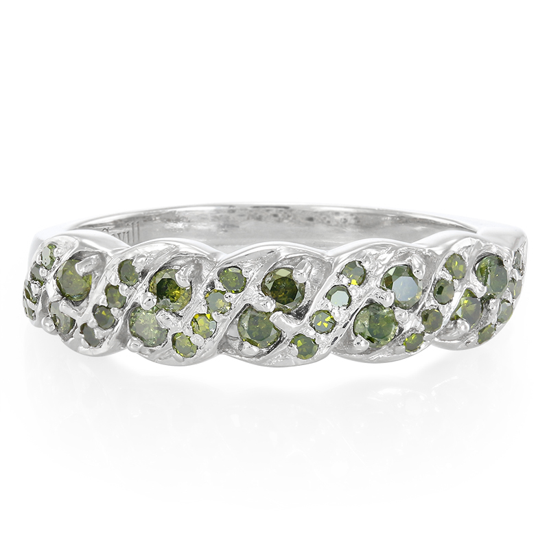 Fancy-Diamant-Silberring