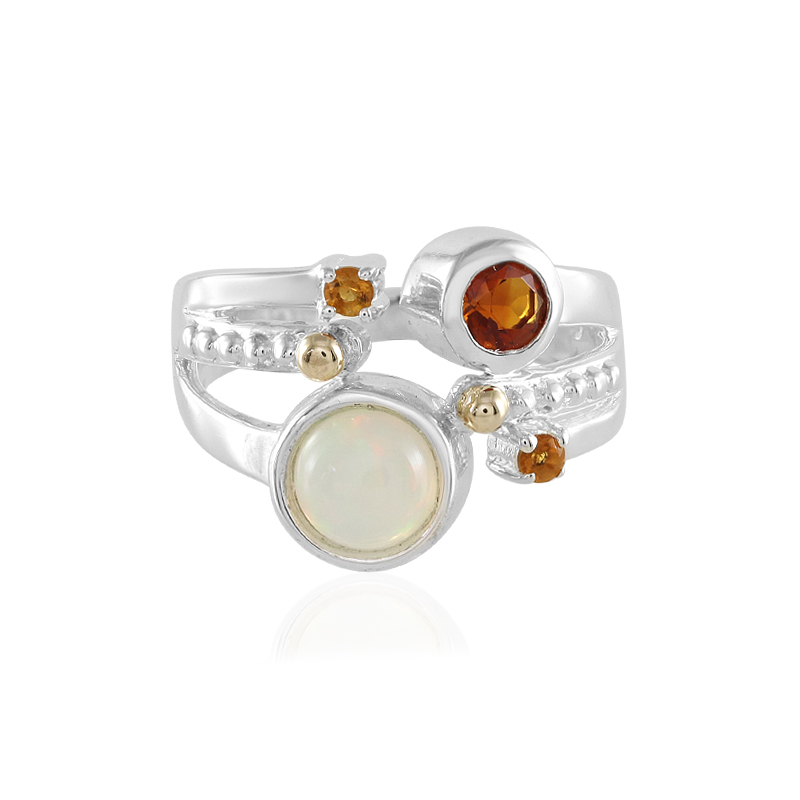 Edelstein-Silberring mit Gold (Granulieren) Edelstein-Silberring mit Gold (Granulieren)