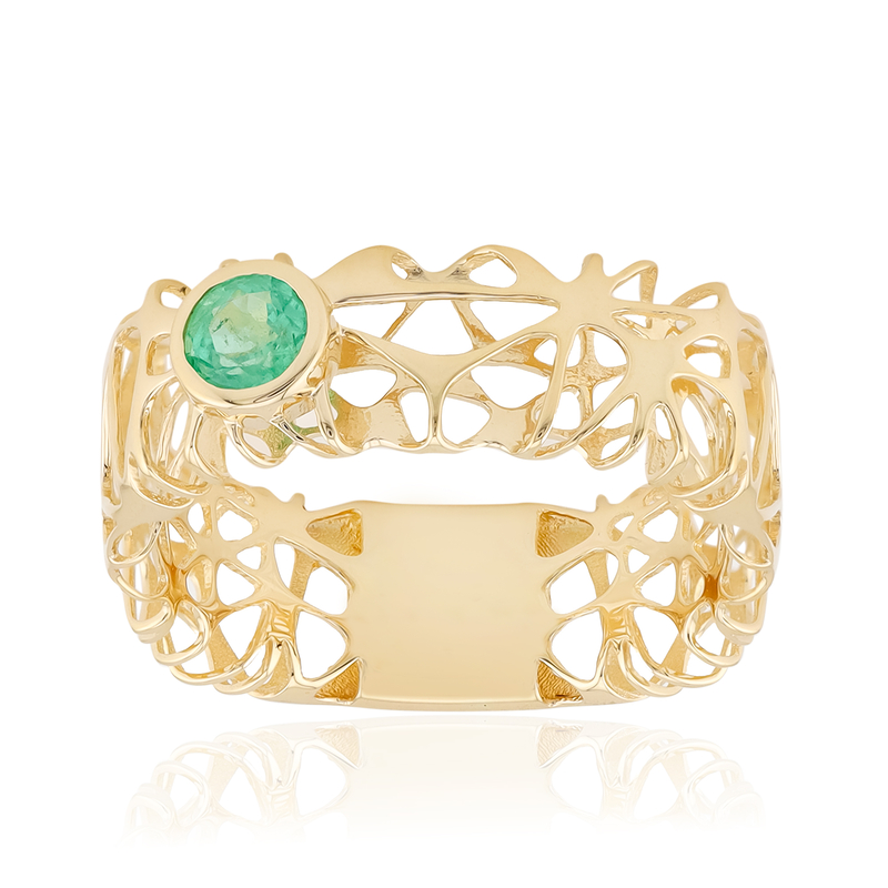 Russischer Smaragd-Goldring (Ornaments by de Melo)