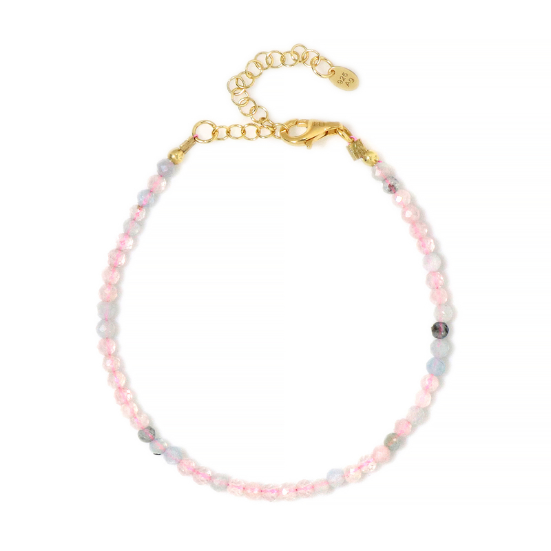 Brasilianischer Morganit-Silberarmband