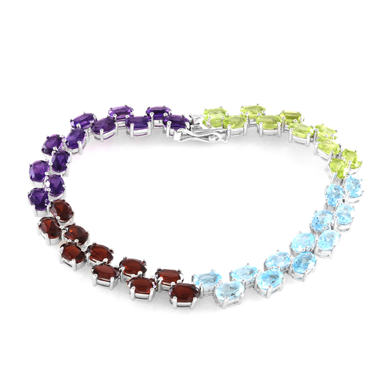 Edelstein-Silberarmband