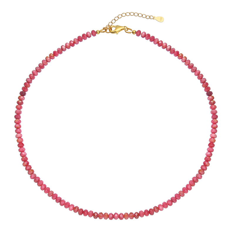 Rhodonit-Silberhalskette