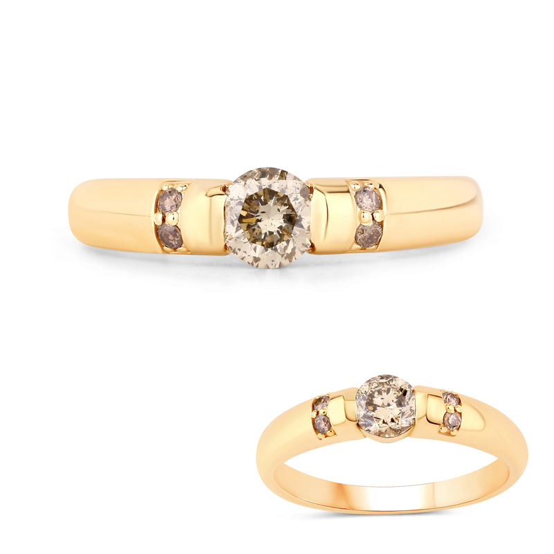 I2 Schokoladen-Brillant-Goldring (SUHANA)