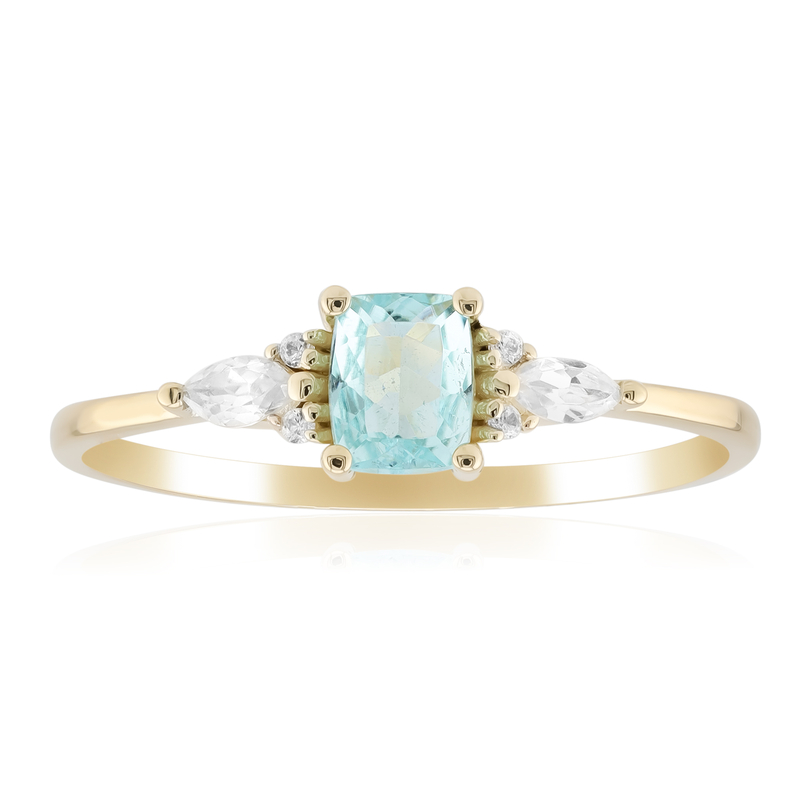 Paraiba-Turmalin-Goldring - Farbe: Blau