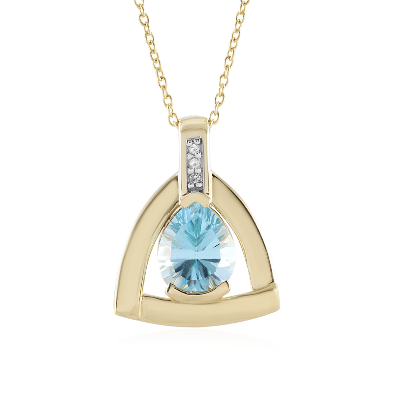 Himmelblauer Topas-Silberhalskette