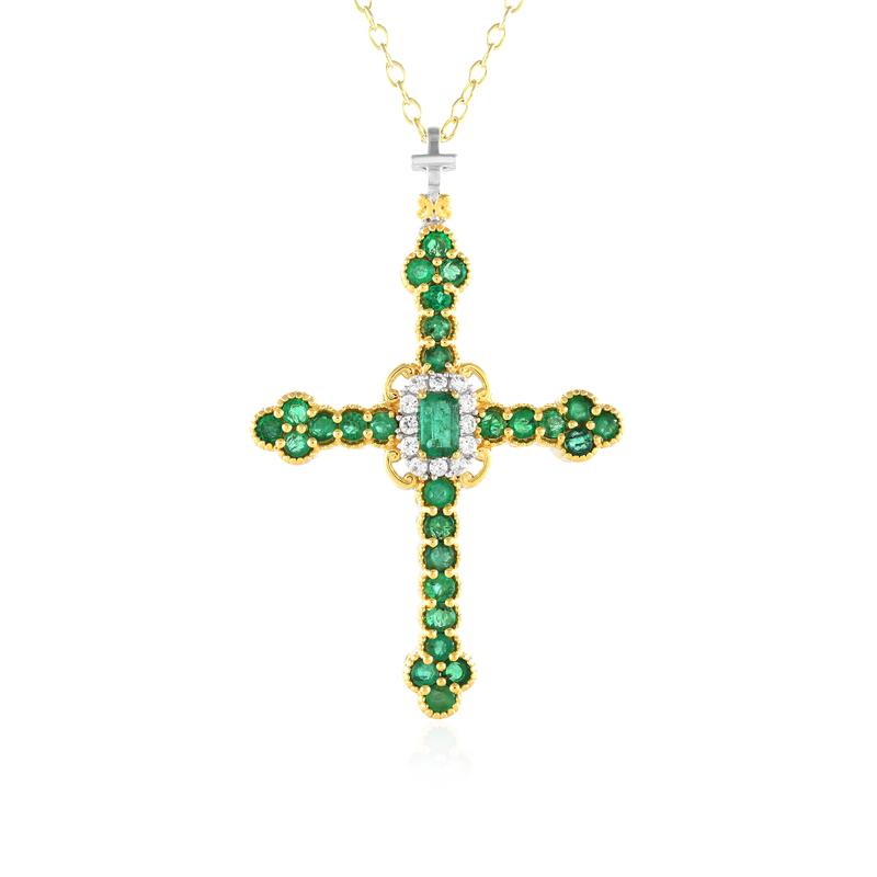 Sambia-Smaragd-Silberhalskette (Gems en Vogue)