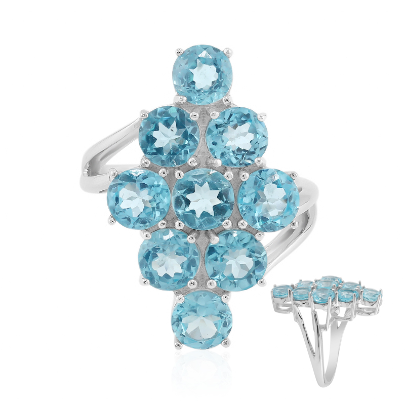 Blauer Apatit-Silberring Blauer Apatit-Silberring