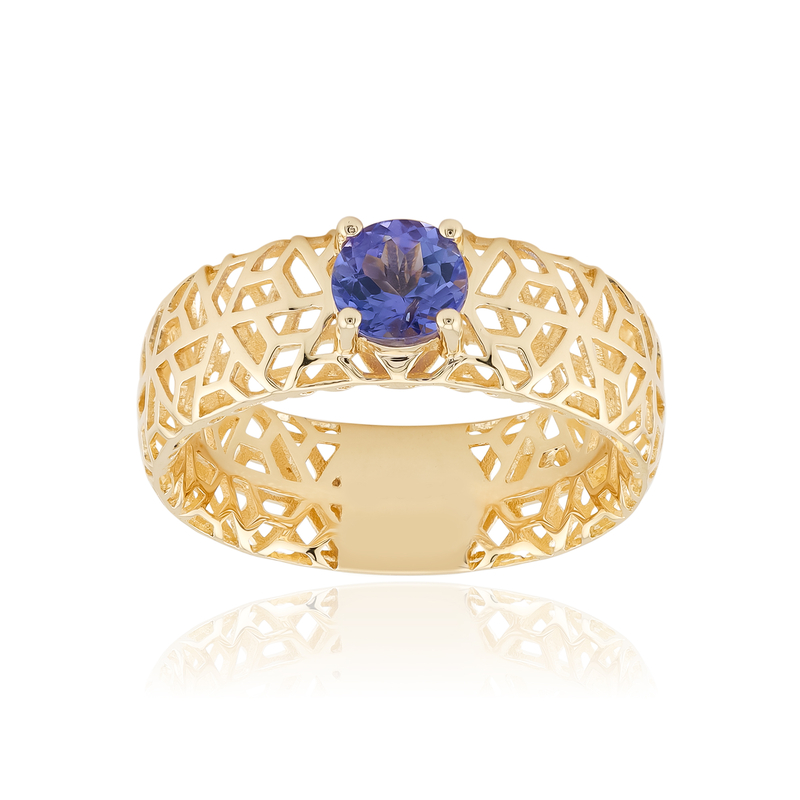 AAA-Tansanit-Goldring (Ornaments by de Melo)