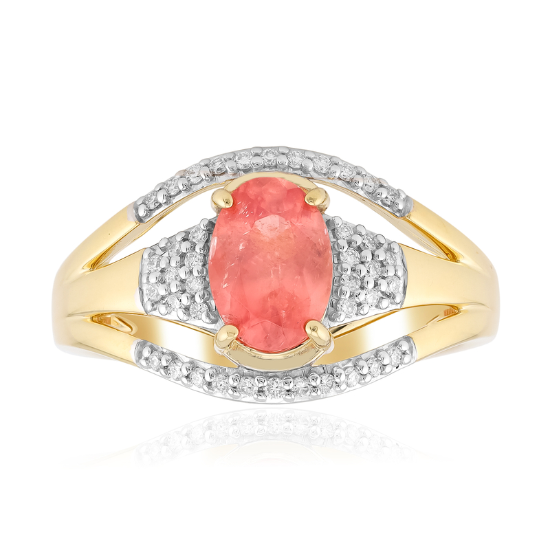 Sweet Home-Rhodochrosit-Goldring