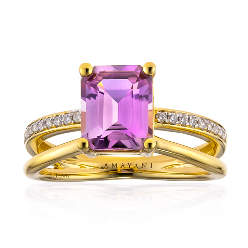 Pinkfarbener Diaspor-Goldring (AMAYANI) Pinkfarbener Diaspor-Goldring (AMAYANI)