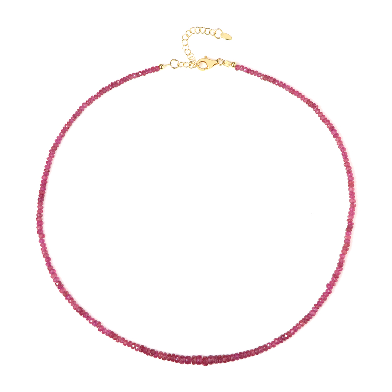 Madagaskar-Rubin-Silberhalskette