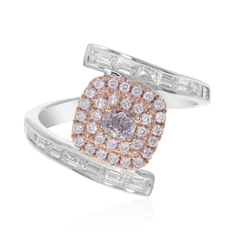 Pinkfarbener I1 Brillant-Goldring (CIRARI)