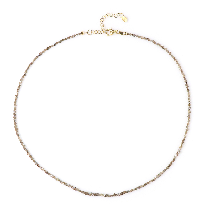 Champagner-Diamant-Silberhalskette