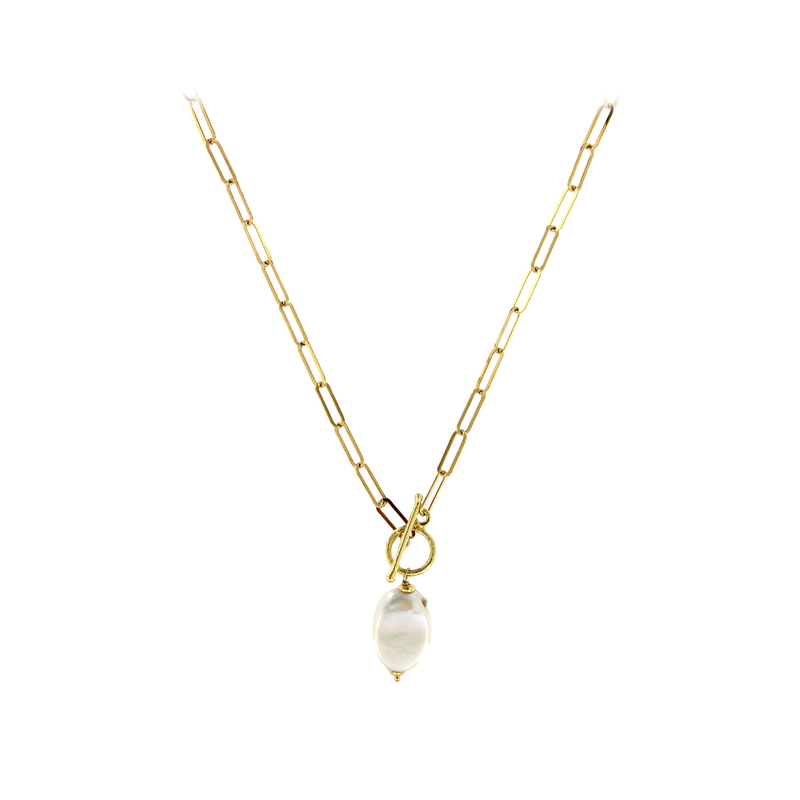 Weiße Süßwasserzuchtperlen-Silberhalskette (Joias do Paraíso)