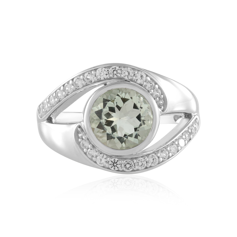 Grüner Amethyst-Silberring (de Melo)