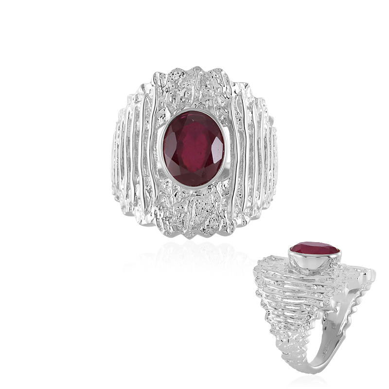 Madagaskar-Rubin-Silberring (de Melo)