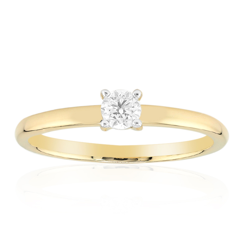 SI1 (G) Brillant-Goldring (Annette) - Farbe: Weiß