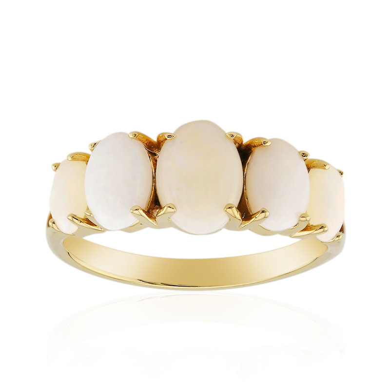 Weißer Opal-Silberring Weißer Opal-Silberring