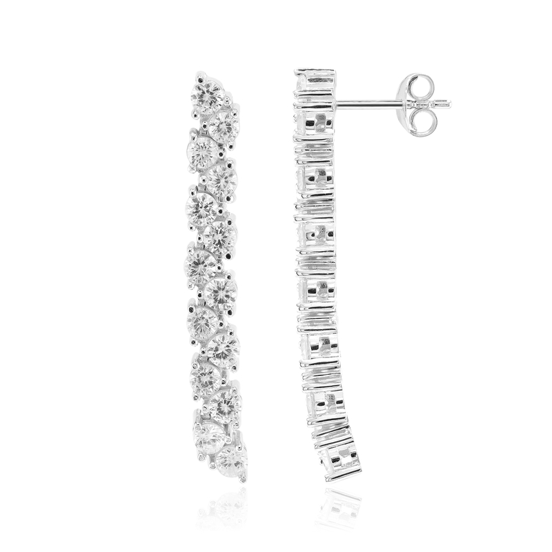 Zirkon-Silberohrringe